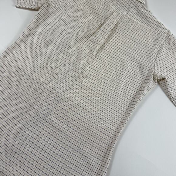 Vintage 70s Sears Perma-Prest 15-1/2" Regular Cut White Brown Office Dress Shirt - Picture 7 of 7